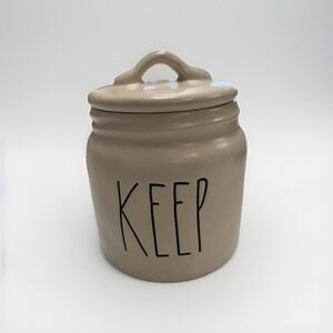 Rae Dunn KEEP Canister Small Matte White Farmhouse Storage Jar NEW